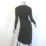 Michael Kors Zipped Wrap-Effect Dress Dark Brown Stretch Jersey Size 0