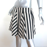 Valentino Striped Mini Skirt Black & White Wool-Silk Size 10