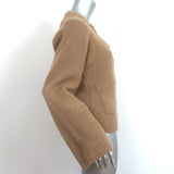 Khaite Caro Scoop Neck Cardigan Tan Stretch Cashmere Size Medium