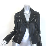 Off-White Virgil Abloh Carryover Leather Biker Jacket Black Size Small