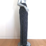 Chloe Wide Leg Pants Navy Micro Tulip Print Crepe Size 40 NEW