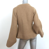 Khaite Caro Scoop Neck Cardigan Tan Stretch Cashmere Size Medium