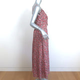 Robert Rodriguez Pleated Midi Dress Cayana Pink Vine Floral Print Size 8 NEW