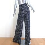 Chloe Wide Leg Pants Navy Micro Tulip Print Crepe Size 40 NEW