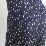 Chloe Wide Leg Pants Navy Micro Tulip Print Crepe Size 40 NEW