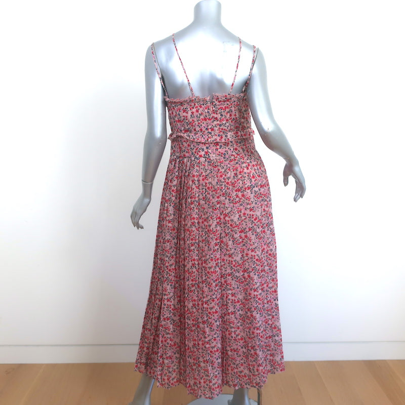 Robert Rodriguez Pleated Midi Dress Cayana Pink Vine Floral Print Size 8 NEW