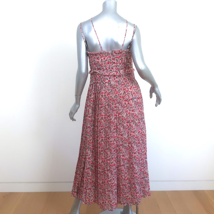 Robert Rodriguez Pleated Midi Dress Cayana Pink Vine Floral Print Size 8 NEW
