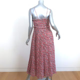 Robert Rodriguez Pleated Midi Dress Cayana Pink Vine Floral Print Size 8 NEW