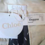 Chloe Wide Leg Pants Navy Micro Tulip Print Crepe Size 40 NEW