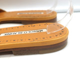 Manolo Blahnik Notamu Pleated Bow Slide Sandals Marigold Leather Size 38