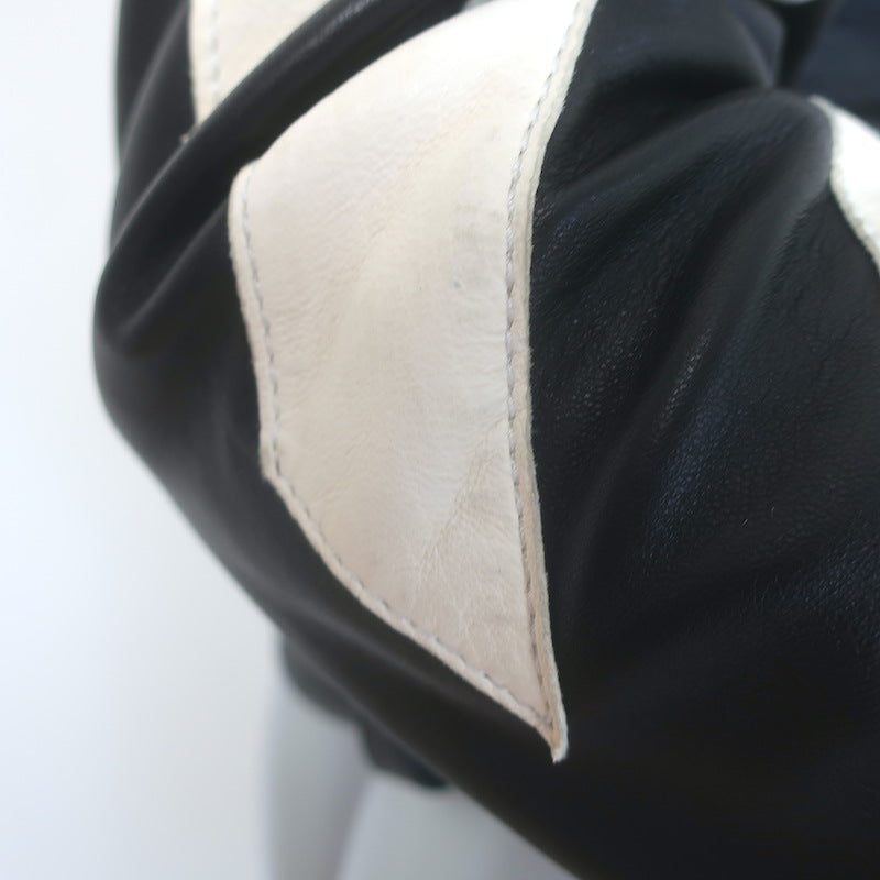 Off-White Virgil Abloh Carryover Leather Biker Jacket Black Size Small