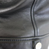 Off-White Virgil Abloh Carryover Leather Biker Jacket Black Size Small