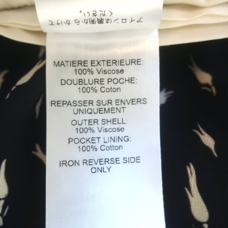 Chloe Wide Leg Pants Navy Micro Tulip Print Crepe Size 40 NEW