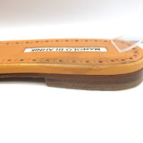 Manolo Blahnik Notamu Pleated Bow Slide Sandals Marigold Leather Size 38