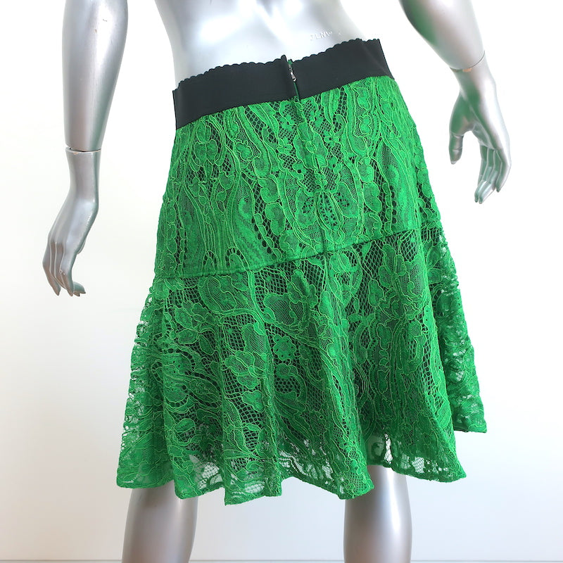 Dolce &amp; Gabbana Sleeveless Blouse &amp; Skirt Set Green Lace Size 44/46 NEW
