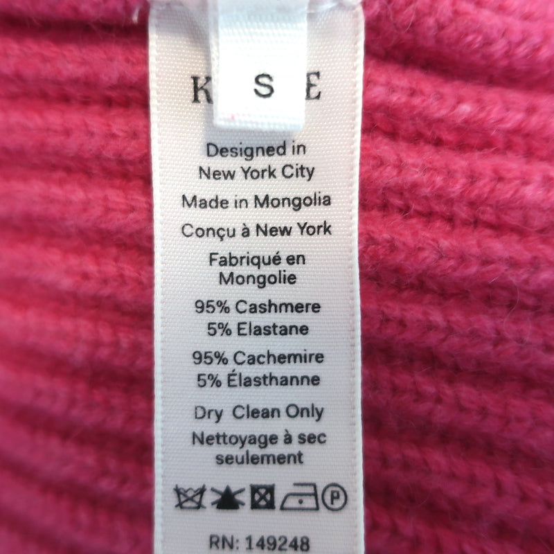 Khaite Barbara Oversize Turtleneck Sweater Pink Stretch Cashmere Size Small