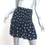 GANNI Smocked Polka Dot Mini Skirt Navy Georgette Size 36