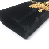 Saint Laurent Kate Monogram Tassel Clutch Black Velvet