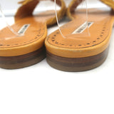 Manolo Blahnik Notamu Pleated Bow Slide Sandals Marigold Leather Size 38