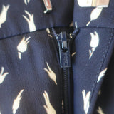 Chloe Wide Leg Pants Navy Micro Tulip Print Crepe Size 40 NEW