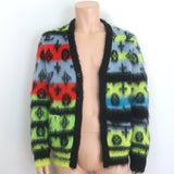 Louis Vuitton Virgil Abloh Monogram Mohair Cardigan Neon Multi Size Large NEW