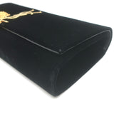 Saint Laurent Kate Monogram Tassel Clutch Black Velvet
