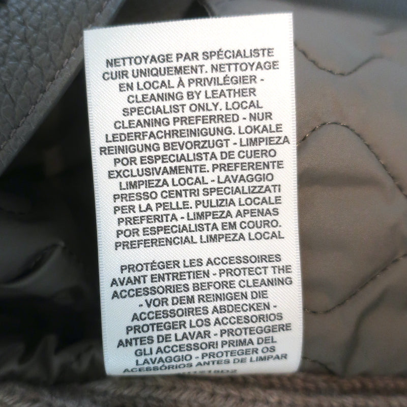 Hermes Leather &amp; Cashmere Ribbed Knit Jacket Gris Etoupe Size 38