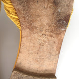 Manolo Blahnik Notamu Pleated Bow Slide Sandals Marigold Leather Size 38