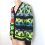 Louis Vuitton Virgil Abloh Monogram Mohair Cardigan Neon Multi Size Large NEW
