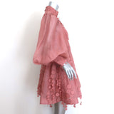 Zimmermann Concert Disc Keyhole Mini Dress Lipstick Pink Taffeta Size 3 NEW