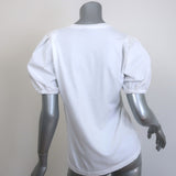 Derek Lam 10 Crosby Eva Puff Sleeve Tee White Cotton Size Small