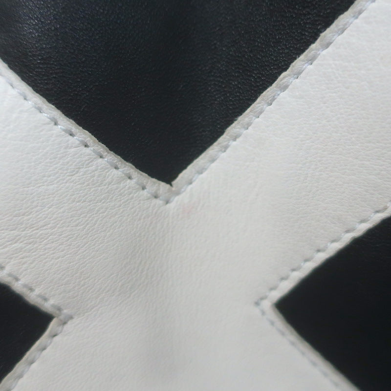 Off-White Virgil Abloh Carryover Leather Biker Jacket Black Size Small