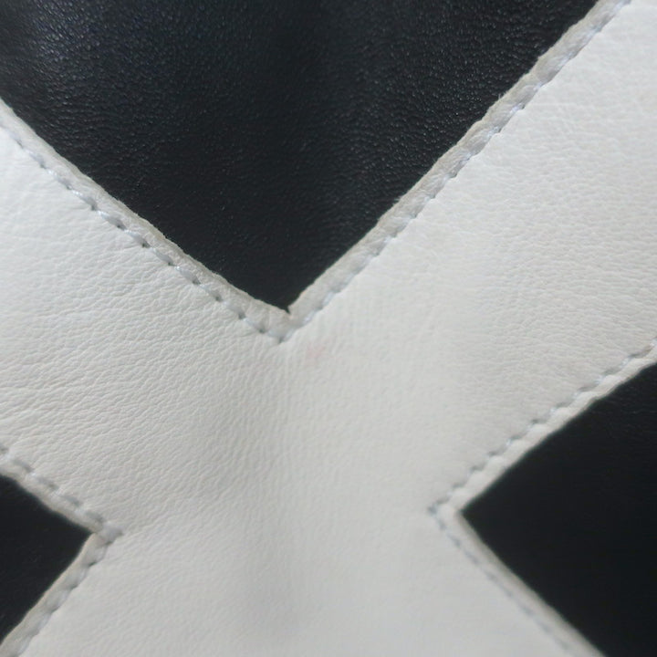 Off-White Virgil Abloh Carryover Leather Biker Jacket Black Size Small