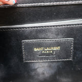 Saint Laurent Kate Monogram Tassel Clutch Black Velvet
