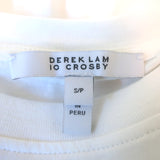 Derek Lam 10 Crosby Eva Puff Sleeve Tee White Cotton Size Small