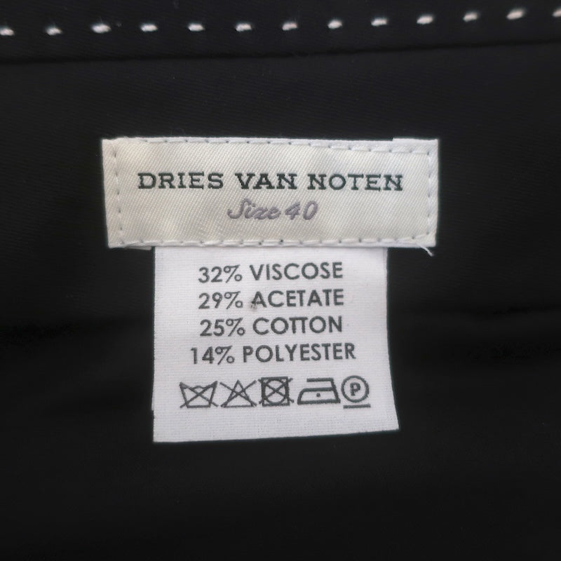 Dries Van Noten Floral Jacquard Wide Leg Trousers Black/Gold Size 40