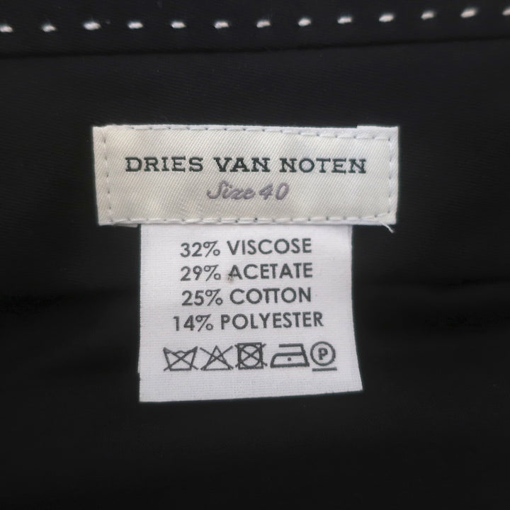 Dries Van Noten Floral Jacquard Wide Leg Trousers Black/Gold Size 40
