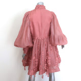 Zimmermann Concert Disc Keyhole Mini Dress Lipstick Pink Taffeta Size 3 NEW