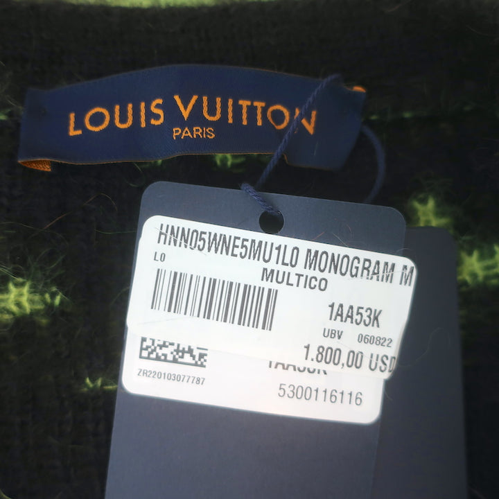 Louis Vuitton Virgil Abloh Monogram Mohair Cardigan Neon Multi Size Large NEW