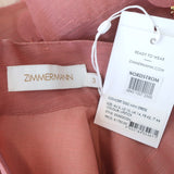 Zimmermann Concert Disc Keyhole Mini Dress Lipstick Pink Taffeta Size 3 NEW