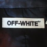 Off-White Virgil Abloh Carryover Leather Biker Jacket Black Size Small