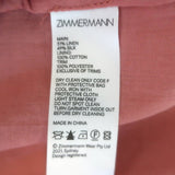Zimmermann Concert Disc Keyhole Mini Dress Lipstick Pink Taffeta Size 3 NEW