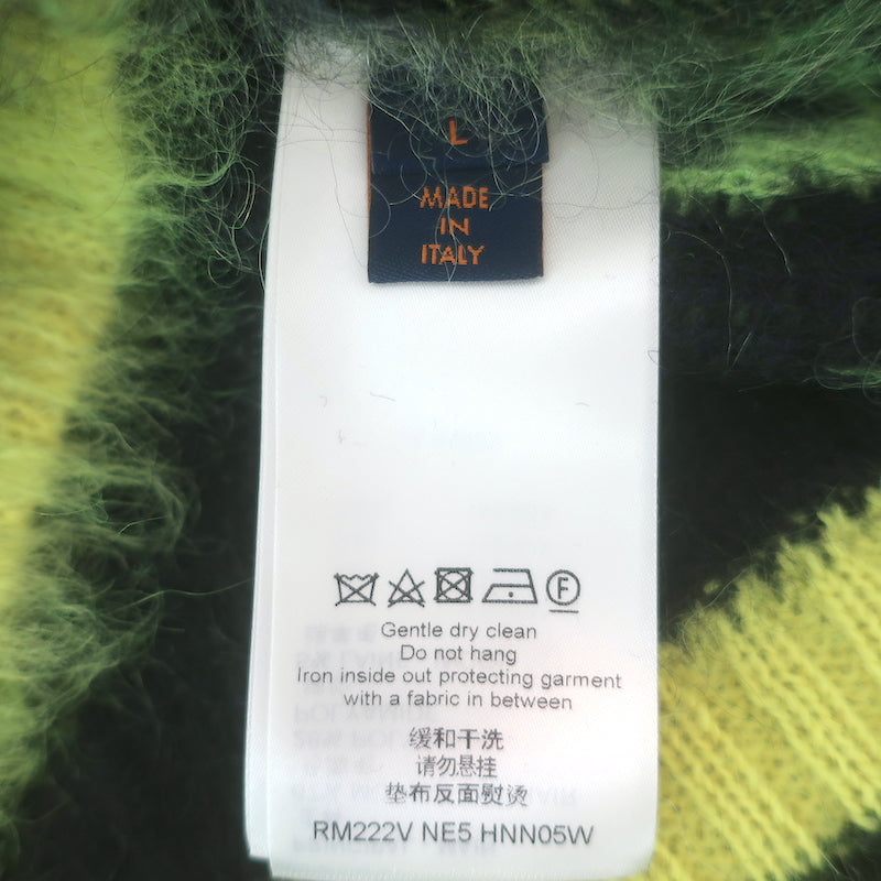 Louis Vuitton Virgil Abloh Monogram Mohair Cardigan Neon Multi Size Large NEW