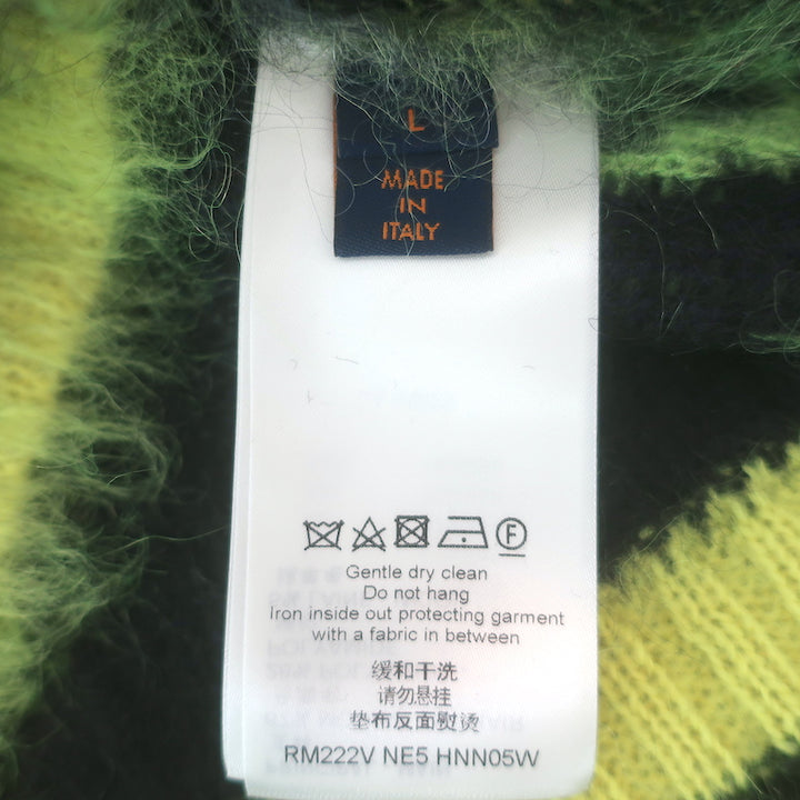 Louis Vuitton Virgil Abloh Monogram Mohair Cardigan Neon Multi Size Large NEW