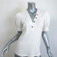 Derek Lam 10 Crosby Heather Puff Sleeve Top Cream Ribbed Knit Size Small