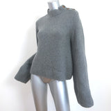 Khaite Brie Button-Shoulder Cashmere Sweater Gray Size Small