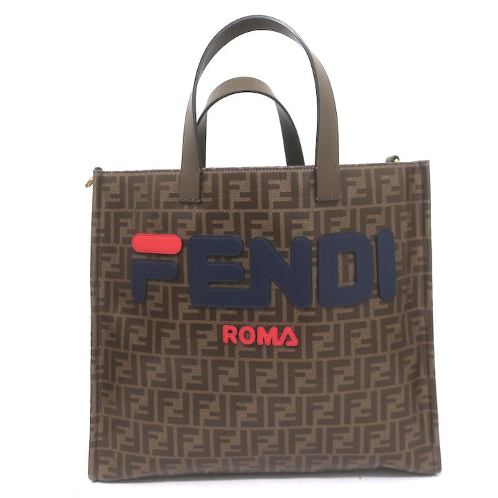 Fendi x FILA Mania FF Zucca Extra Large Tote Bag Brown Coated Canvas