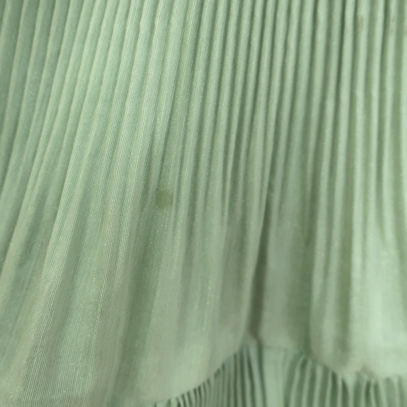 Zimmermann Balloon-Sleeve Pleated Tiered Mini Dress Fern Size 3