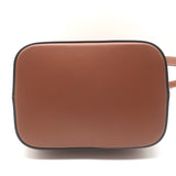 Celine Raffia Triomphe Small Bucket Bag Brown Leather-Trim Crossbody