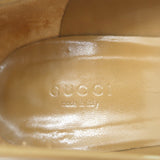 Gucci Interlocking GG Pumps Beige Leather Size 8 Square Toe Heels